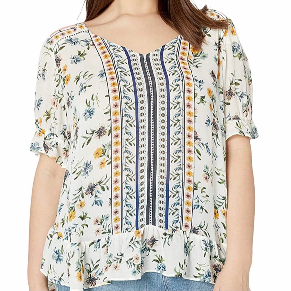 Lucky Brand Floral Ruffle Top